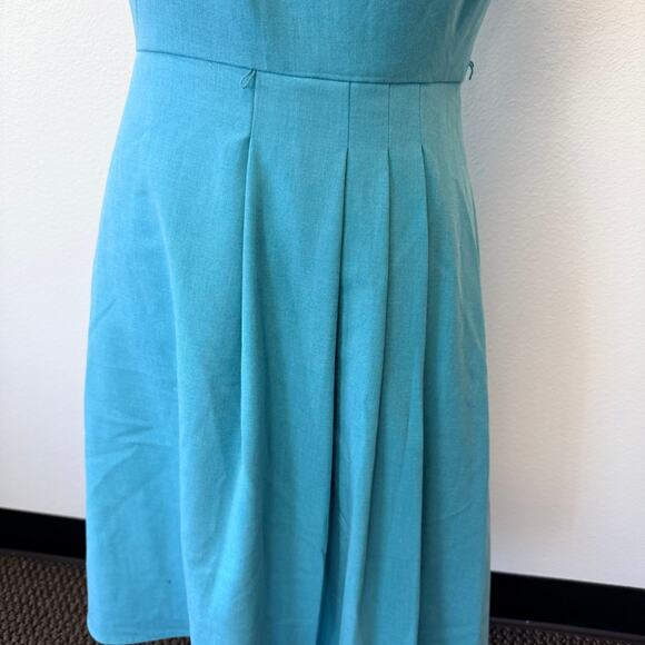 Calvin Klein Womens Dress Blue Aqua Sleeveless Pleated Bodice Knee Length Size 6 - Picture 4 of 11